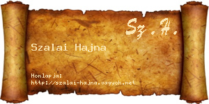 Szalai Hajna névjegykártya